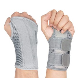 NuCamper Breathable Wrist Support, Wrist Bandage with Metal Splint Stabiliser for Men and Women, Adjustable Wrist Brace, Wrist-Support Splint for Arthritis, Tendonitis, Sprains
