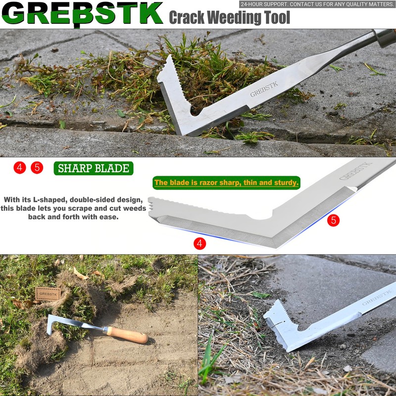 GREBSTK 33 cm Joint Scraper, Weed Cutter with Serrated Edge,