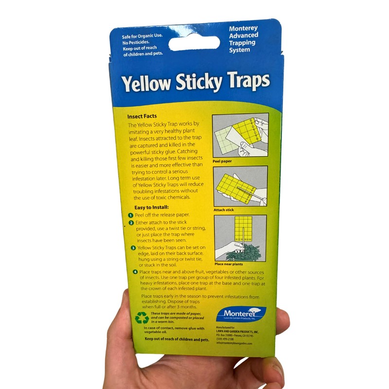 Monterey Yellow Sticky Insect Traps for All Insects, 5 Per