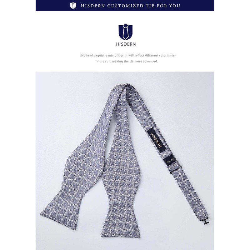 HISDERN BC-01 Men's Paisley Bow Tie Set, Hand Tied, Includes