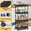 SPACEKEEPER Storage Cart 4-Tier, Bathroom Rolling Cart Utility Storage Organizer