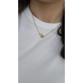 KINDS & FINDS Pendant Clavicle Necklace for Women | 18K Gold-plated Stainless steel Necklace | Marquise and Pear-cut Zircon Stones |