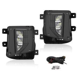 wideep Premium LED Fog Light Assemblies for Silverado 1500 2016-2018 Chevy, Not Plug and Play Anti-Fog Assembly Kit, Enhanced Road Visibility, 6500K White, IP67 DC 12V, 2Pcs