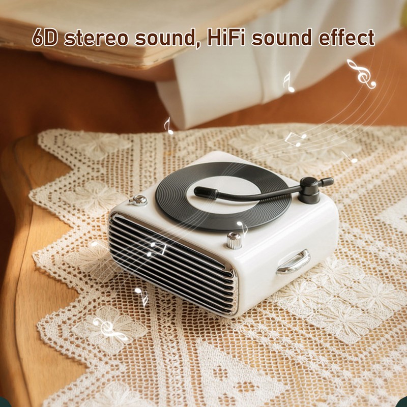 Bluetooth 5.0 Speaker Vinly Record Player Style Old Fashioned Classic