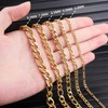 MOWOM Gold Color Cuban Link Chain Necklace Water Resistant Mens