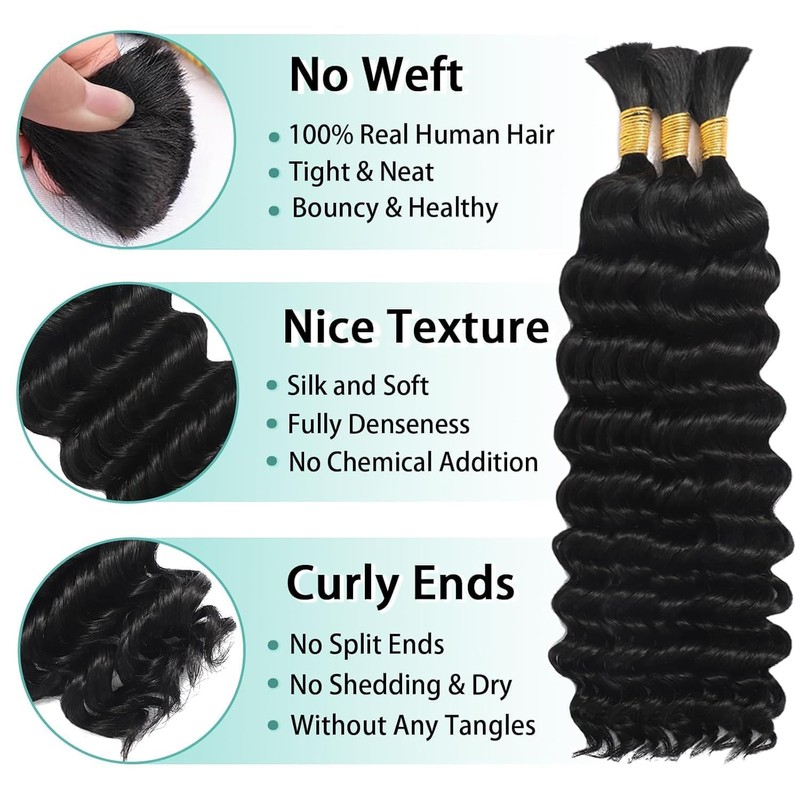 Human Braiding Hair for Boho Braids Human 110g 20 Inch
