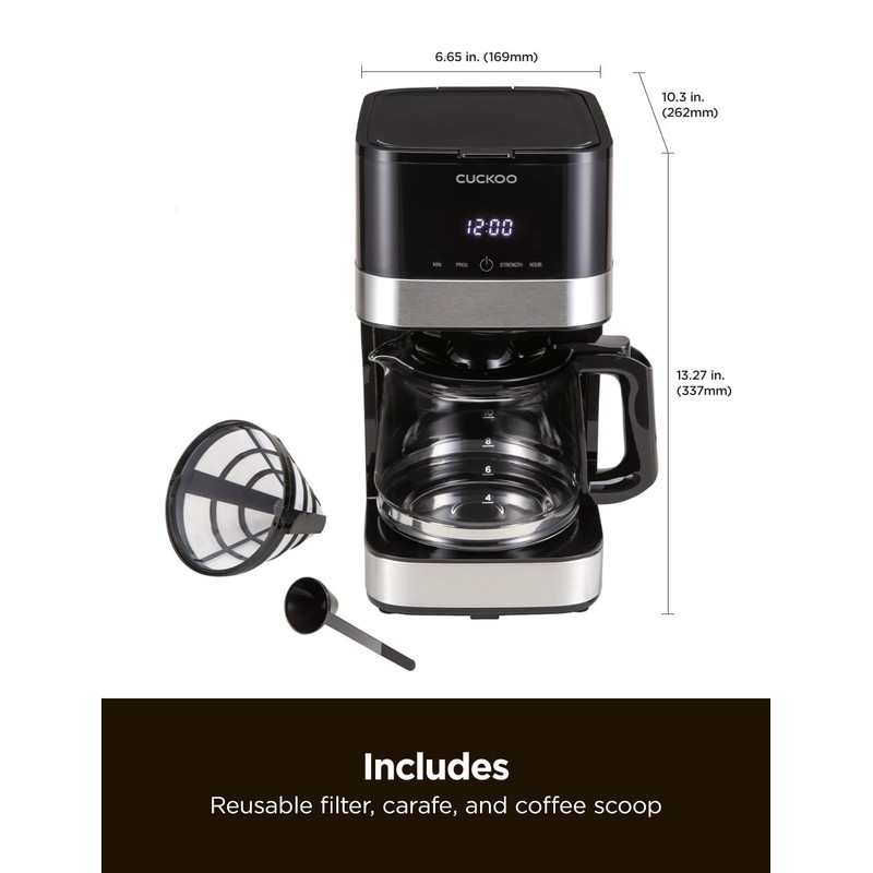 CUCKOO Classic 10-Cup Drip Coffee Maker, Easy To Use Coffee