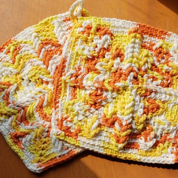Handmade crochet washcloths, dishcloths, potholders * thick and dense* set