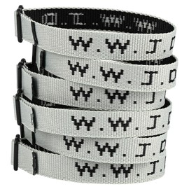 Pmormyy 6PCS WWJD Bracelet Pack for Women Men, Christian Jesus Gifts Wristbands, Adjustable WWJD Bracelets Bulk What Would Jesus Do Bracelet Green