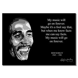 Bob Marley Inspirational #2 A3 Unframed Jamaican Singer Reggae Music Quote Poster Rastafari Icon Photo Copy of Signature Picture