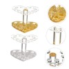 MERRYHAPY Acrylic Lip Liner Stand Makeup Brush Holder 2pcs Heart
