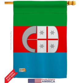 Liguria Garden House Flags Kit Regional Italy Regions Italian Republic Southwestern Europe Territory Country Particular Area Small Decorative Gift Yard Banner Double-Sided Made In USA 28 X 40
