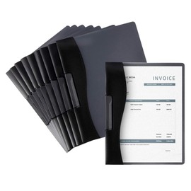 Juvale 10 Pack Clear Report Covers with Sliding Bar and Swing Clip for Letter Size Documents, Presentation, Resume (Black, 9 x 11 Inches)