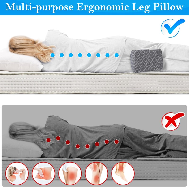 BlissTrends Memory Foam Knee Pillow, Knee Pillow for Side Sleepers,