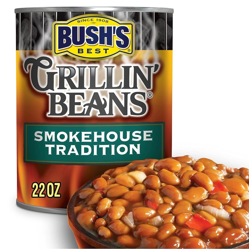 Bush's Best Grillin' Beans, Smokehouse Tradition, 22oz Can (Pack of