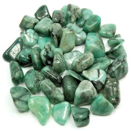 Emerald Healing Crystal | Single Polished Tumblestone for Love, Personal Growth, Energising Stone for Heart Chakra Healing and Balance