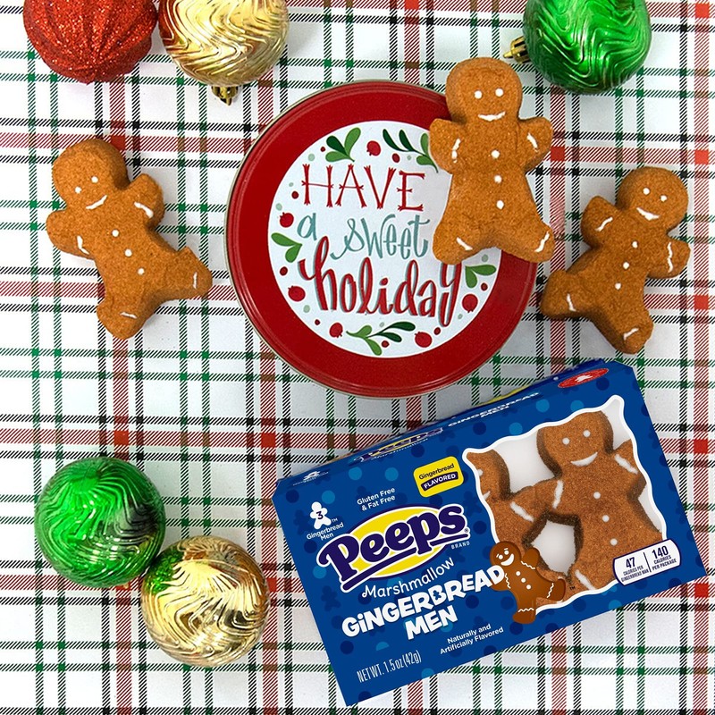 Peeps Marshmallow Candy Christmas Packs, Sugar Coated Character Shaped Marshmallows