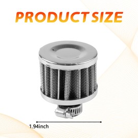 QBOONPT Car Air Filter, 0.47 Inch Cold Air Intake Filter Breather, Air Filter Valve Cover Crankcase Breather Filter for Cars, Motorcycles, Off-road Vehicles(Silver)