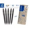 Pilot Set of 5 Frixion Point Clicker Rollerball Pens 0.5