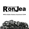 RonJea 200 Pcs Flat Rubber Washers Assortment Kit: Black Rubber