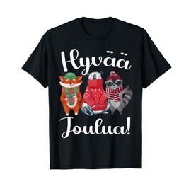 Finland Good Christmas Finnish Hyvaa Joulua T-Shirt, black