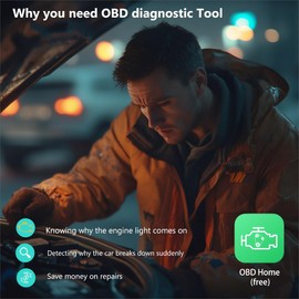 OBD2 Bluetooth 5.4 Diagnostic Tool Car 35900 Code Definitions OBD-ii Diagnostic Tools Engine Fault Code Reader Compatible with iOS and Android