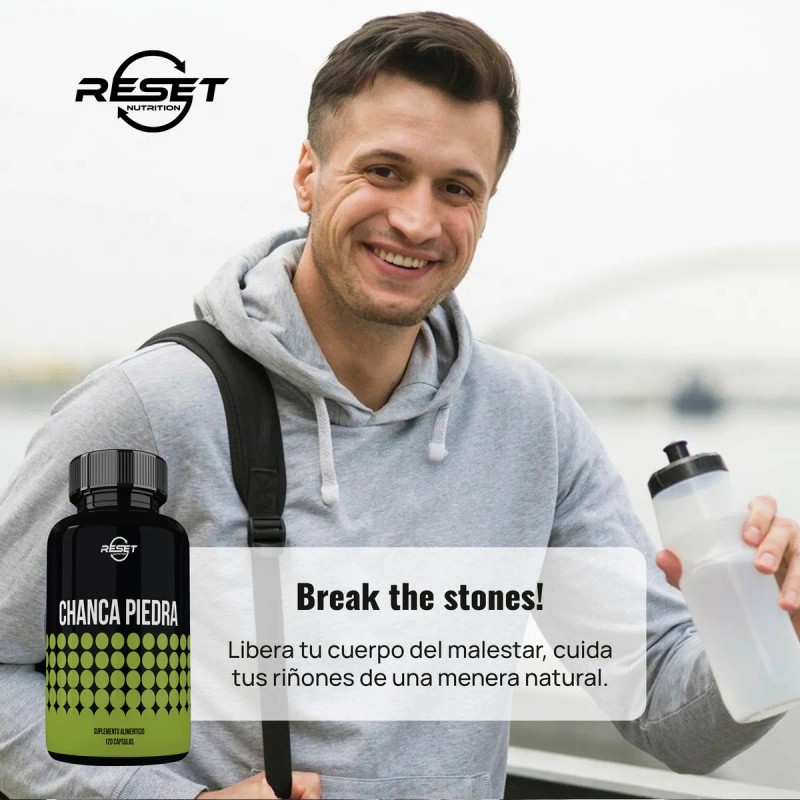 Reset Nutrition Chanca Piedra 1200mg Salud Renal 120 Cáps Sabor