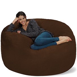 Chill Sack Bean Bag Chair Cover, 5-Feet, Microsuede -Chocolate