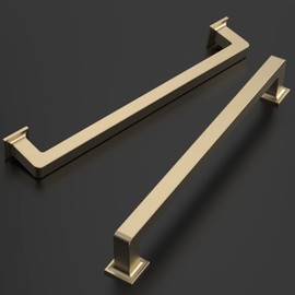 Amerdeco 10 Pack Brushed Brass Cabinet Pulls 7 Inch Hole Centers Kitchen Cabinet Handles Cabinet Hardware Kitchen Handles for Cabinets Cupboard Handles Drawer Pulls ZH0019