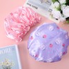 Jeffdad Kids Shower Caps, 2 PCS Pink & Purple Waterproof