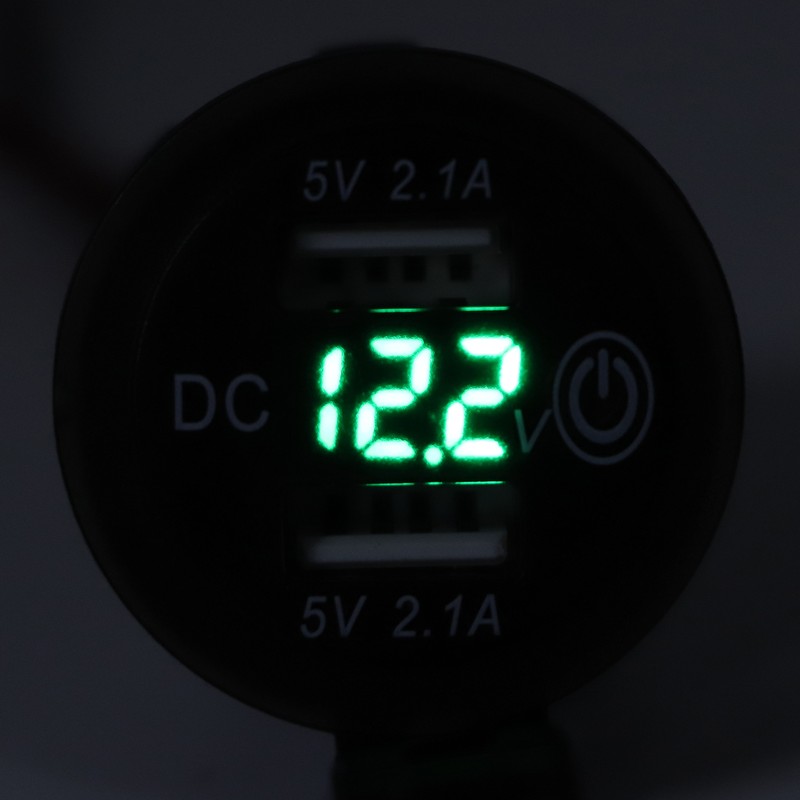 Dual USB Car Charger Lighter Socket Car Modification with Voltmeter