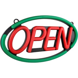 GreenCube 24'' X 12'' Ultra Bright LED Open Sign - Remote Controlled - Get Your Business Seen Day or Night (Green/Red)