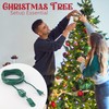 15 Feet Green Extension Cord for Christmas Tree, 3 Outlet,
