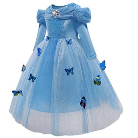 SANNYHHOOT - Disfraz de Princesa para niñas, 1blue with Accessories, 120cm(3-4T)