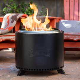 Coleman Cityscapes 15” Smokeless Fire Pit, Round Wood Burning Fire Pit, Outdoor Accessory for Backyard, Deck, Patio, Black