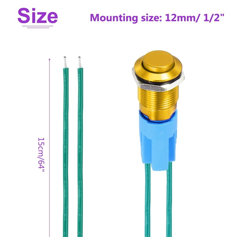 DMiotech 1/2 Inch Stainless Steel Momentary Push Button Switch Domed