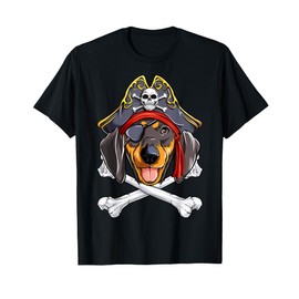 Dachshund Pirate T shirt Jolly Roger Flag Skull Crossbones T-Shirt
