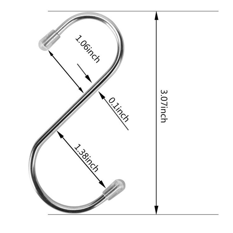 Siasky 10 Pcs S Hooks for Hanging, 3.07 Inch Heavy