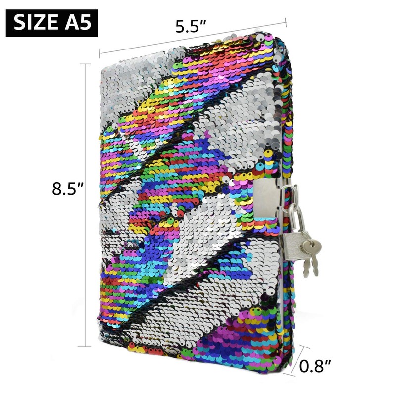 VIPbuy Unicorn Diary with Lock and Key - Reversible Sequin