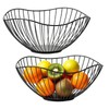 MAHIONG 2 PCS Fruit Bowl, Wire Fruit Bowls, Large Black