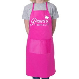 Prosecco Princess Funny BBQ Cooking Novelty Apron Pink