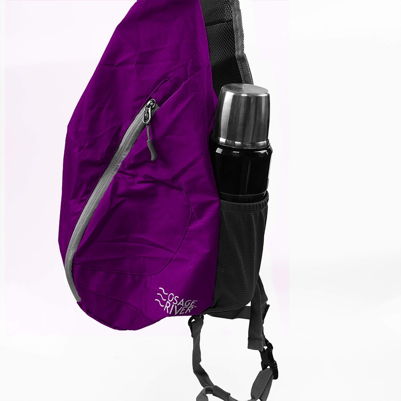 OSAGE RIVER Taber Sling Travel Bag, Foldable Crossbody, Purple