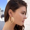 4mm Thick Gold Chunky Earrings Steling Silver Post Hoops Earrings