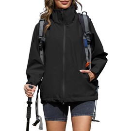 Zando Lightweight Rain Jacket Women Waterproof Raincoats Womens Rain Jacket with Hood Loose Fit Raincoat for Women Waterproof Hiking Windbreaker Army Green L