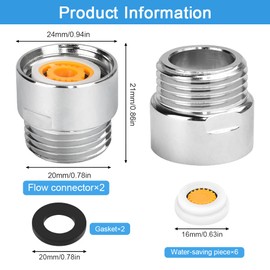 REFORUNG Set of 10 Flow Restrictors Shower Water Saver 1/2 Inch Flow Limiter 4/7/9 L Water Flow Restrictor Flow Limiter Water Saving Insert Shower Head Power Reducer for Hotel