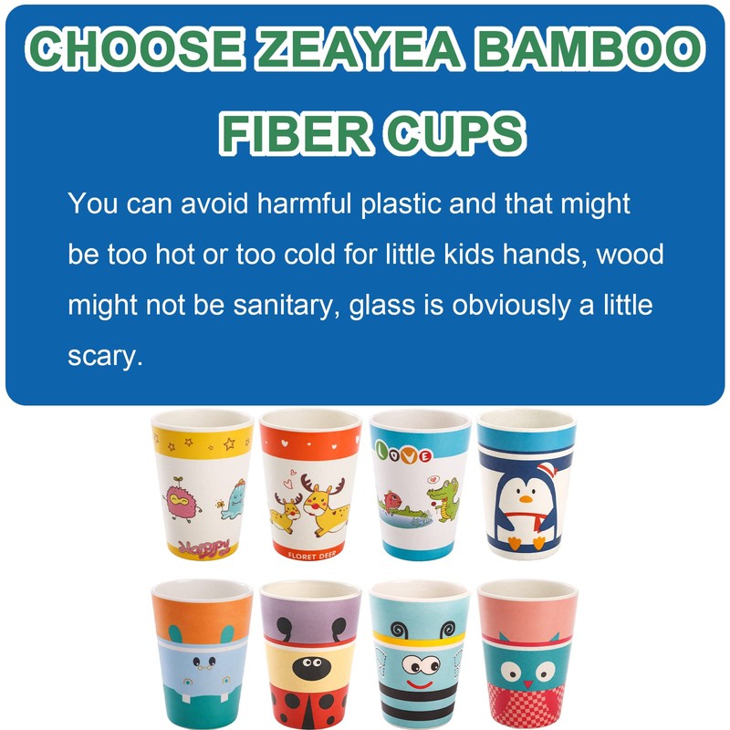 ZEAYEA 8 Pack Kids Cups, 8 Oz BPA Free Drinking