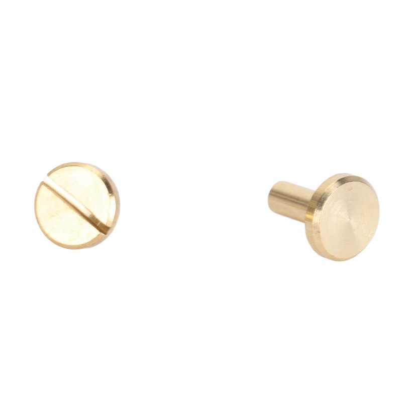 50 Set Binding Rivet Round Flat Head Brass Slot Screw