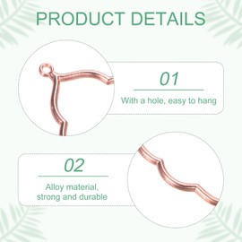 M METERXITY 30-Pack Open Bezels for Resin, Leaf Shape Open Back Bezel Pendants for Resin Jewelry Making/DIY Earrings Necklace, Alloy Hollow Frame Pendants [Rose Gold]