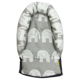 UNIVERSAL Infant Baby Toddler car seat, stroller head support pillow (Soft Cotton) (Elephant/grey)