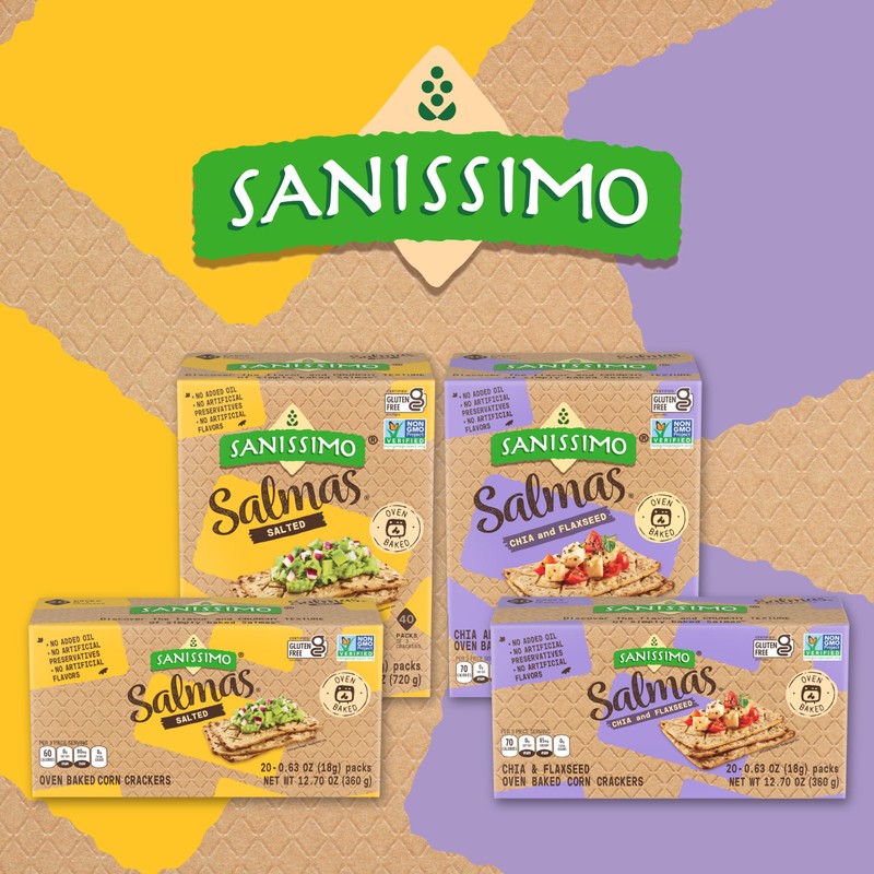 Sanissimo Salmas Salted, 20 packs of 3 Crackers, Oven Baked